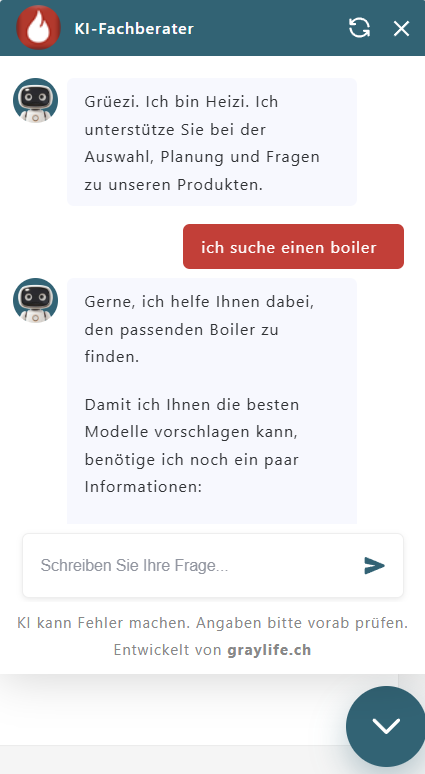 Heizi Chatbot Interface